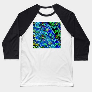 Aloha Hawaiian Palm Trees Flowers Psychedelic Floral Gift Luxury Trippy Vibrant Colorful Baseball T-Shirt